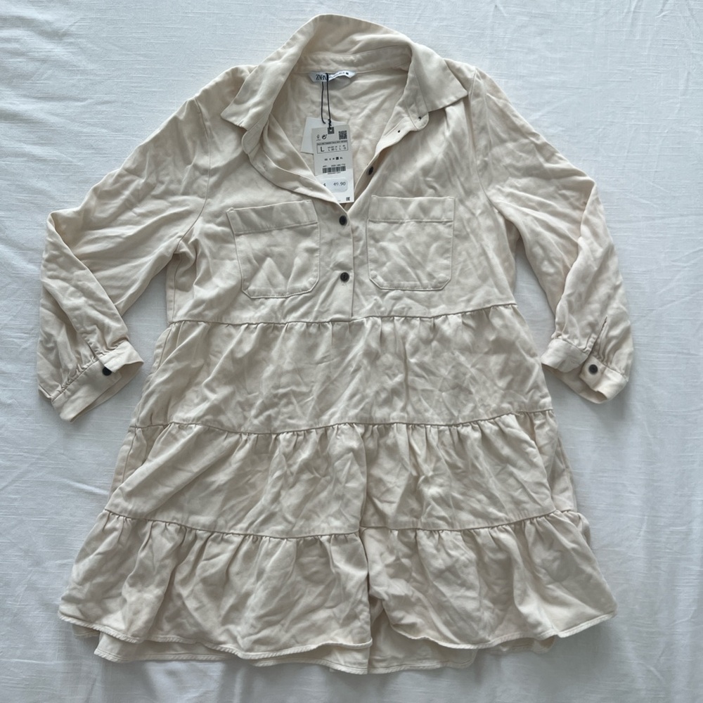 NWT Zara tiered flowy shirt dress 🍨